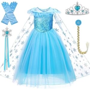 New 5 PC girls kids princess blue costume dress imagination play 3-4 year old